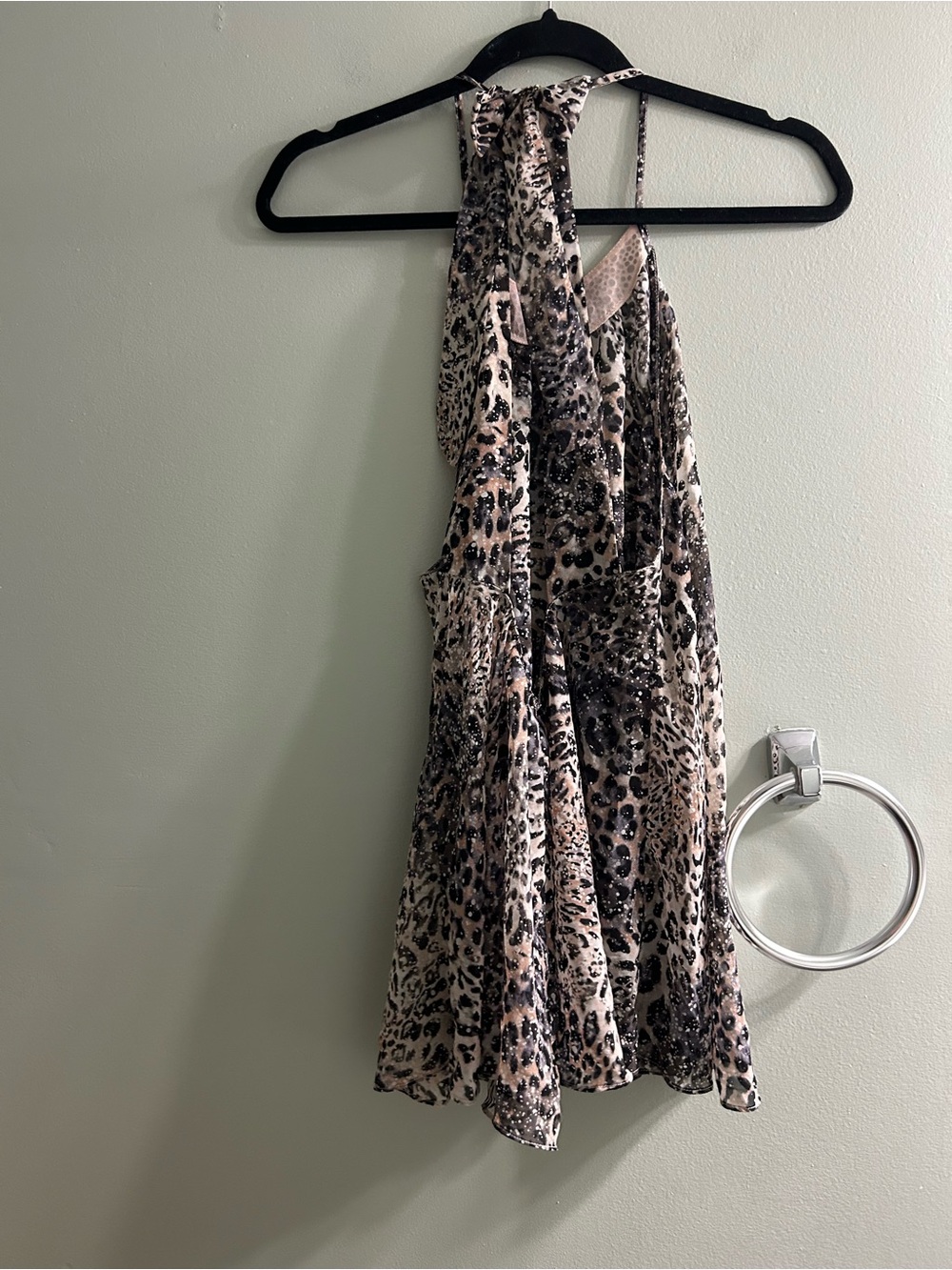 NWOT Victoria’s Secret Y2K animal print bedazzled tie back lingerie slip - Picture 6 of 11